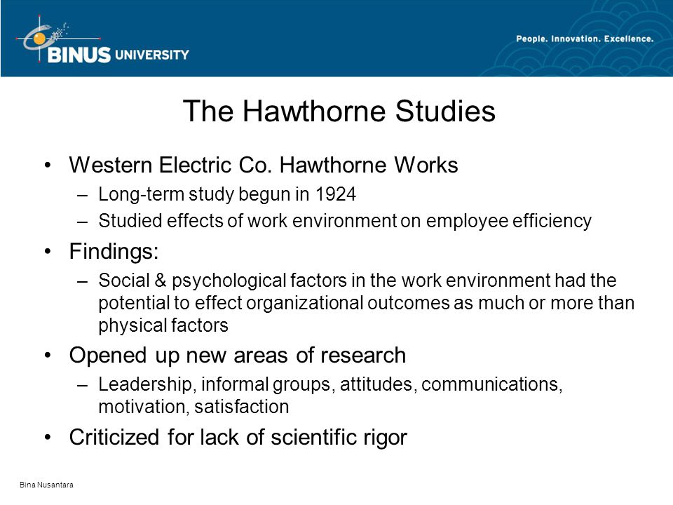 Findings of hawthorne studies